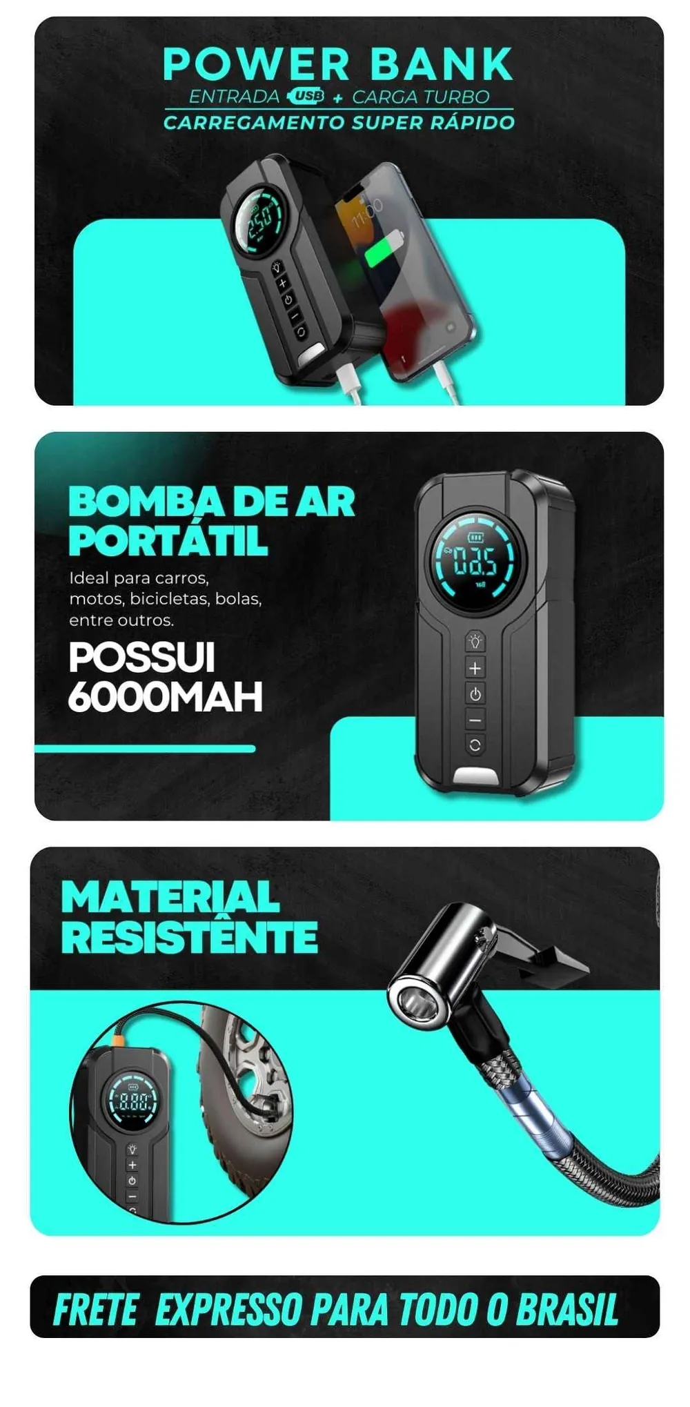 Compacto, Portátil e Acompanha Bolsa Organizadora