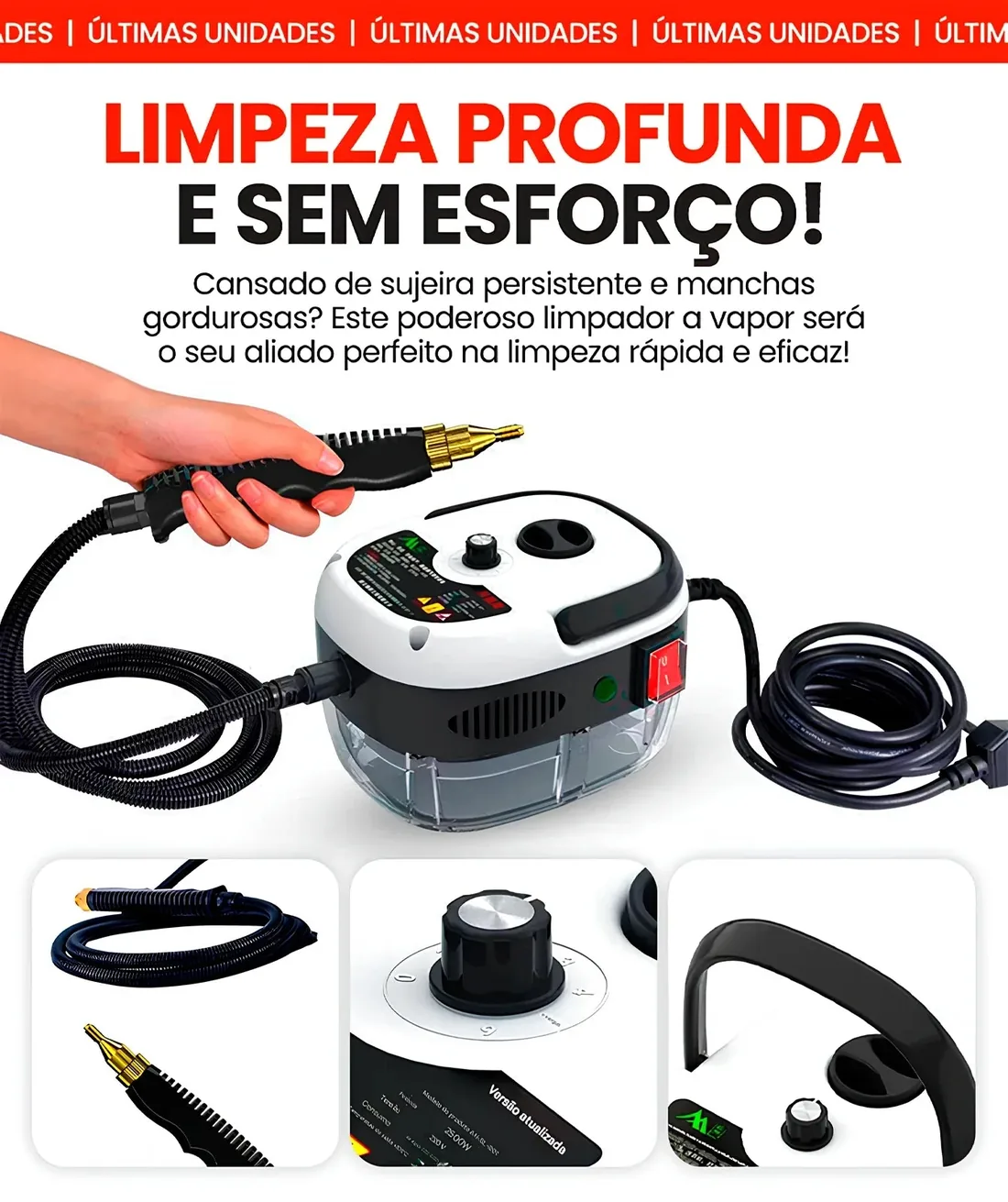 Vapor de Alta Pressão Que Derrete Sujeira